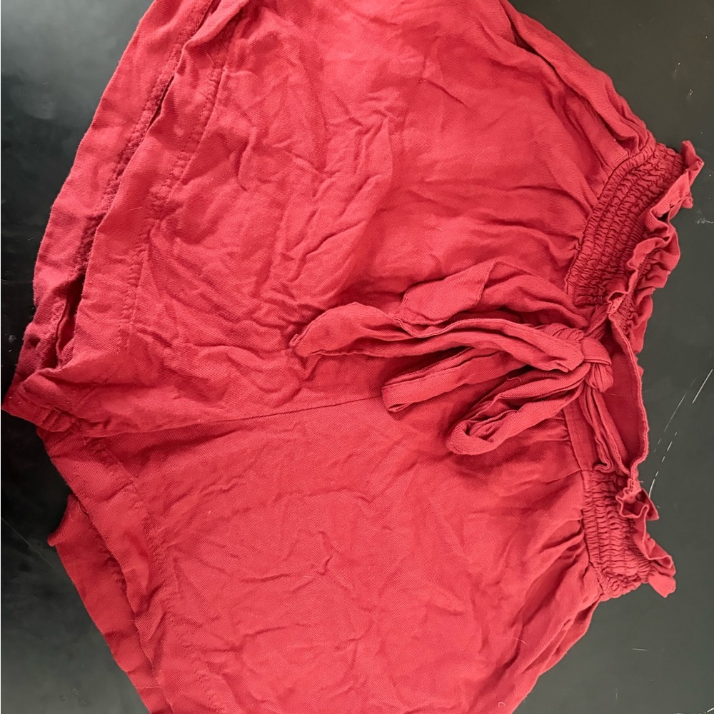 Hollister Burgundy Ultra High-Rise Shorts